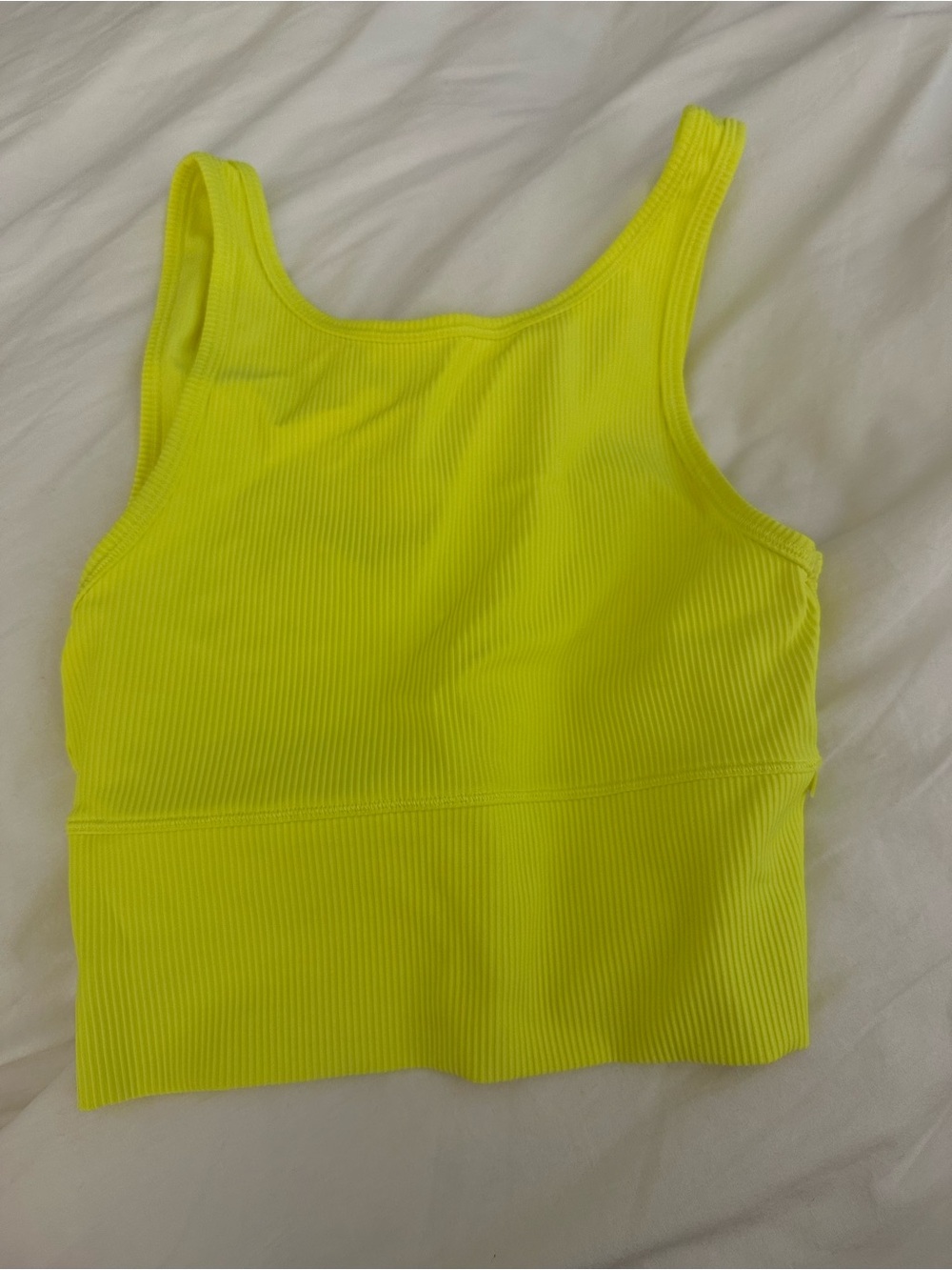 Lululemon Ribbed Neon Yellow Cropped Tank